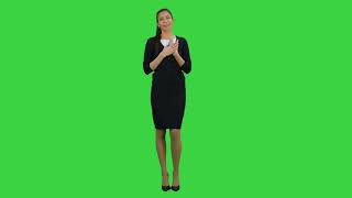 Green Screen  Chroma Key   smiling young woman in 