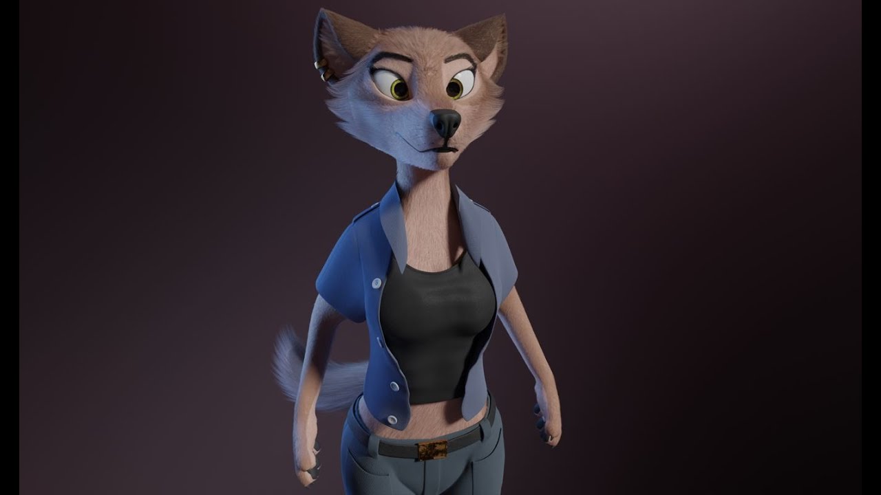 Maylin Anthro Wolf 3D Model