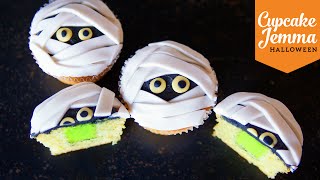 Lime Slime-Filled Mummy Cupcakes | Cupcake Jemma | Halloween Special