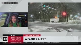 Snowy commute in Joliet