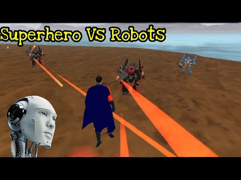 Superhero Vs Robots In vegas crime simulator video hindi | who won?