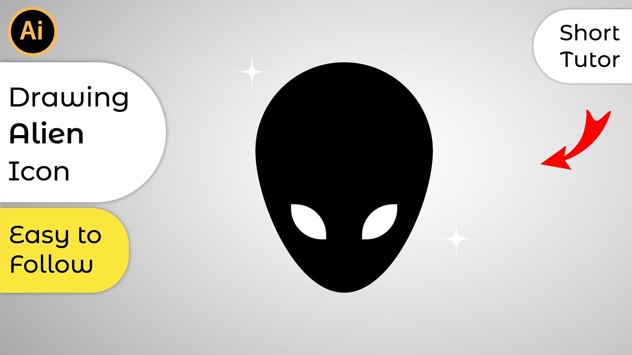 How to Draw Alien Icon in Adobe Illustrator