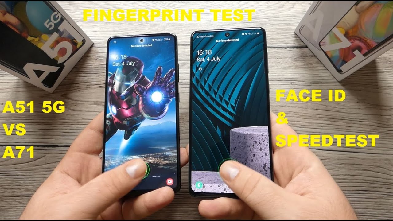 Galaxy A51 5G vs Galaxy A71 - Face ID,Fingerprint & SPEED TEST!! Slow-MO Used!!