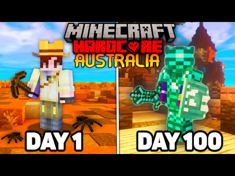 AUSTRALIA in Minecraft Hardcore: Surviving 100 Days!