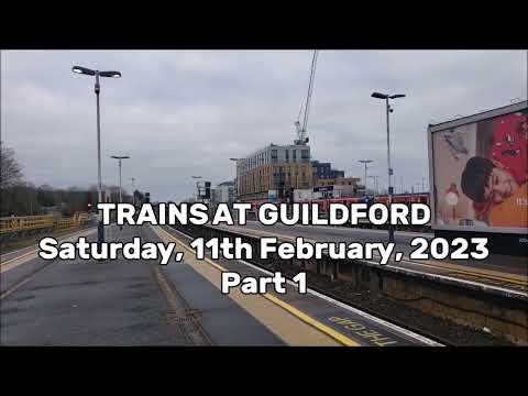 RD24724(vid).  Trains at Guildford, part 1.
