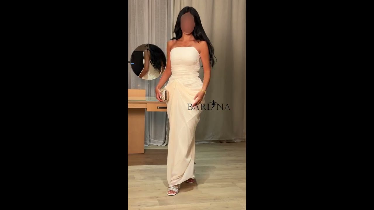 فستان درابيه اوف وايت ناعم بدون أكمام - XXL
