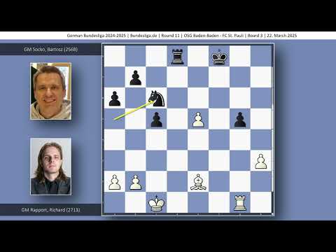 GM Richard Rapport vs GM Bartosz Socko | German Bundesliga 2024-2025 | Round 11