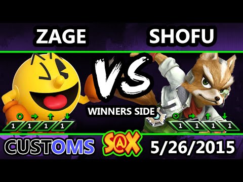 S@X 101 Customs - Zage (Pac-Man) Vs. Shofu (Fox) SSB4 Tournament - Smash Wii U - Smash 4