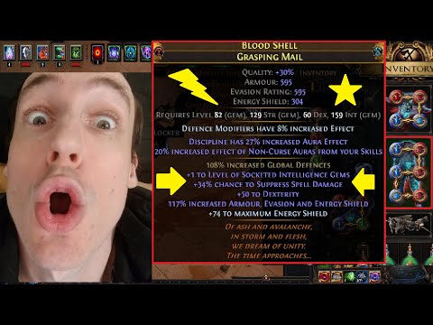 +1 Tier 1 Spell Supp Global Defences 304 ES Grasping Mail Crafting Guide | 3.17 Path of Exile 997