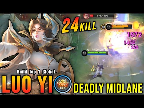 24 Kills!! Legendary Luo Yi Deadly Midlane!! - Build Top 1 Global Luo Yi ~ MLBB