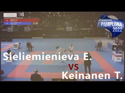 Karate 1 Series A. Pamplona 2022. Sieliemienieva Elina - Keinanen Titta. Female kumite -68 kg Bronze