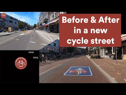 Before and After in a new cycle street