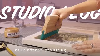 fulfilling Etsy orders + experimenting with silk screen, lino and block printing
