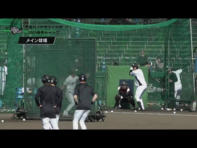 【春季キャンプ】パワーを見せた!! 新加入のマリーンズ・石垣雅海がバッティング練習!! 2025年2月11日 千葉ロッテマリーンズ