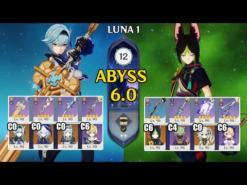 C0 Eula Ineffa Physical Lunar Charged & C6 Tighnari Spread | Spiral Abyss 6.0 | Genshin Impact 【原神】