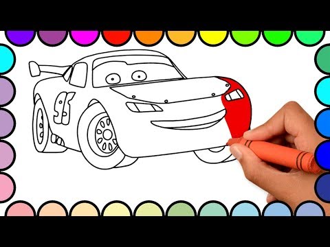 How to Draw Lightning McQueen Cars - Cars 2 Cartoon Coloring Pages For Kids - Coloring Book for Baby
