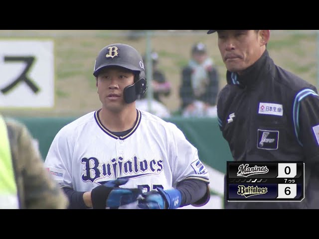 【MBG】開幕スタメンへアピール!! バファローズ・福永奨 タイムリー2ベースで突き放す!! 2024年2月28日 オリックス・バファローズ 対 千葉ロッテマリーンズ
