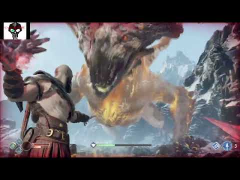 17. Kratos slaying the Giant Dragon Epic Battle cutscene at the end