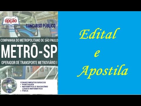 Apostila do Concurso Público do Metrô-SP para o Cargo de Operador de Transporte Metroviário