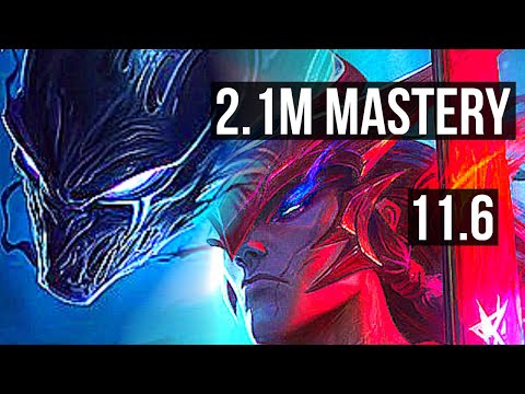 NOCTURNE vs YONE (MID) | 8/0/1, 2.1M mastery, 1200+ games, Legendary | KR Diamond | v11.6