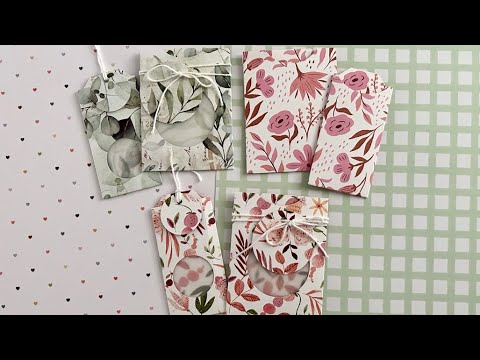 ‼️ UPDATE ‼️ Clearer Measurements ~ 6x6 Paper Two Mini Pocket & Tag Inserts ~ Two Styles