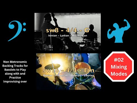 Mixing Modes | #02 Relative Keys of "G" & "Em" (Scales & Modes) - Bass Backing Track - No Bass
