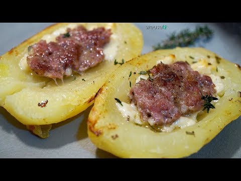 444 - Patate al forno ripiene di salsiccia...ecco a voi un'altra miccia! (ricetta gustosa e facile)