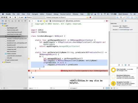 Learn To Build Your First Professional iOS App Core Data Manager Class Part A