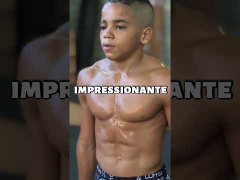 This 12-year-old bodybuilder could be the next Ramon Dino in the future; he's very strong.