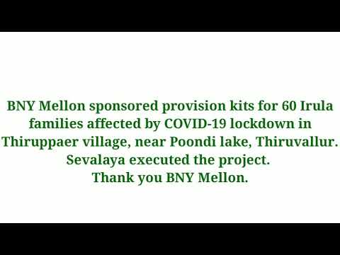 Sevalaya | BNY Mellon_sponsored provision kits to 60 Irula families | Covid-19