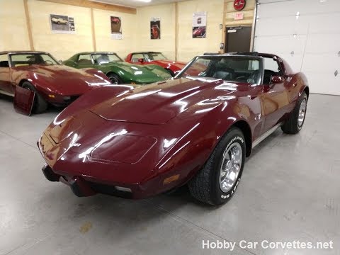 1977 Dark Red Corvette 4spd L82 Black Int For Sale Video