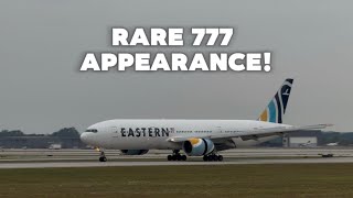 RARE EASTERN AIRLINES BOEING 777-200ER LANDING | Arrivals at Gerald R. Ford Int’l Airport (GRR/KGRR)