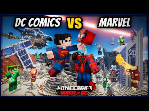 50 Marvel Heroes vs. 50 DC Heroes in Minecraft Hardcore!!