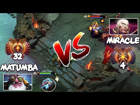 RANK 4 Miracle- Invoker vs RANK 32 MATUMBAMAN Sniper - EPIC LIQUID Mid Battle Dota 2