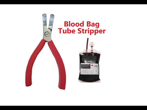 Standard steel portable blood bag tube stripper, model name/...