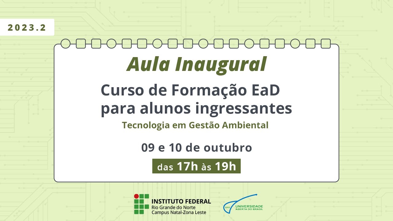 Aula Inaugural - Curso de Tecnologia em Gestão Ambiental