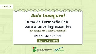 Aula Inaugural - Curso de Tecnologia em Gestão Ambiental