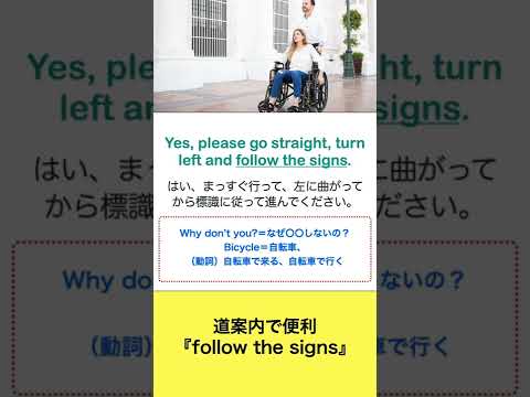 道案内で便利な言葉『Follow the signs』を会話の中でどう使うかが分かる練習