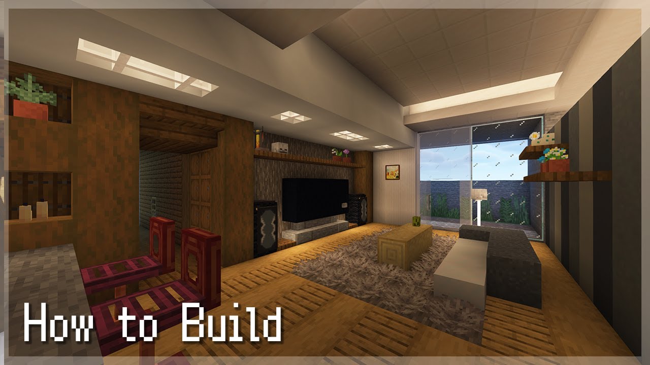 [Minecraft]  How to build Luxury Modern House Interior (build hacks and tips)