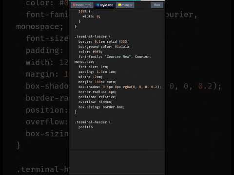 Create Loading Terminal 💀 | CSS Animation | css tutorials #shorts #javascript #developer #coding