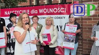 Sylwia Kloc podczas pikiety w Szczecinie