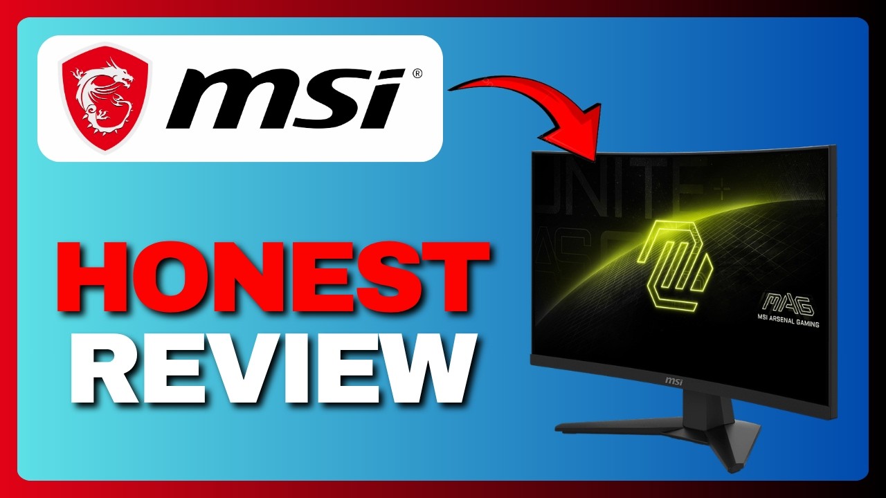 Miniatura da avaliação em vídeo de Monitor MSI MAG 242C 24 Pol. Curvo Full HD 180Hz