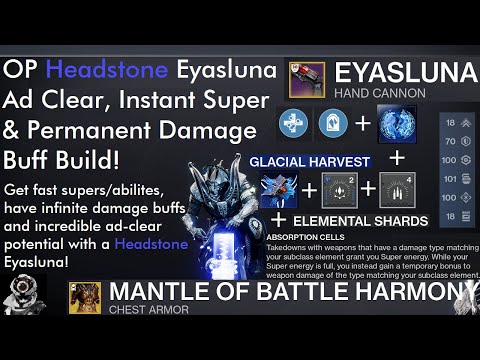 Destiny 2: The ULTIMATE Headstone Eyasluna Ad-clearing, Instant Super & Permanent Damage Buff Build!