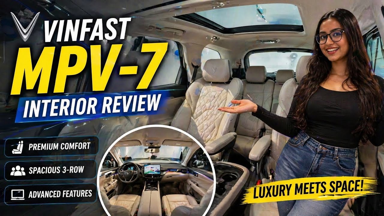 VinFast MPV-7 Interior First Look – Itna Premium? 😍 #vinfast #evindia #vlog #vf7 #MPV-7 #vf6 #vf3