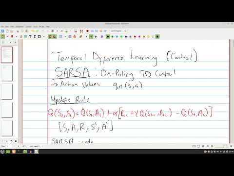 Reinforcement Learning Lecture 16 - (Q-Learning & SARSA - Temporal Difference Learning Control)