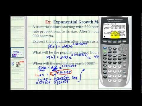 Ex:  Exponential Growth Function - Bacterial Growth