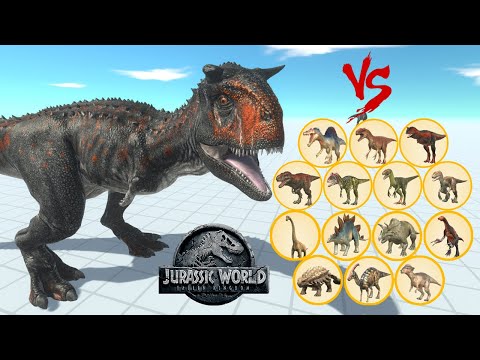 CARNOTAURUS (JWE2 Fallen Kingdom)  vs ALL UNITS DINOSAURS - Animal Revolt Battle Simulator New
