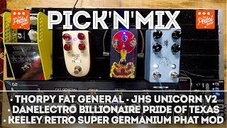 Video thumbnail for Keeley RS Phat Mod, JHS Unicorn V2, Dano Pride Of Texas, Thorpy Fat General – TPS Pick'N'Mix by That Pedal Show