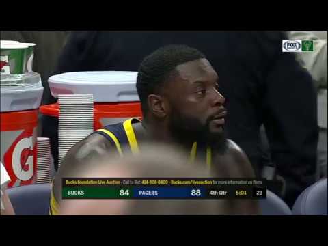 DIRTY Lance Stephenson intentionally trips John Henson/ Henson gets mad at refs