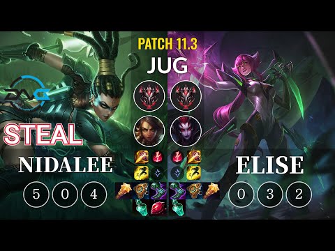 DFM Steal Nidalee vs Elise Jungle - KR Patch 11.3